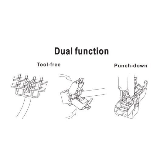 Powertech Keystone Module Rj45 Female Cab-N150, Cat.6Α Utp 180°, Μαύρο Powertech Keystone Module Rj45 Female Cab-N150, Cat.6Α Utp 180°, Μαύρο