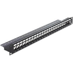 Delock Keystone Patch Panel, Για 19" Rack, 24 Ports, Μαύρο