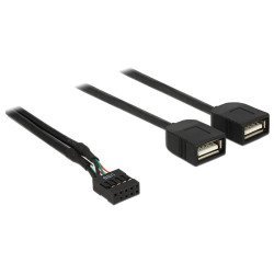 Delock Καλώδιο Usb-A Interface Σε 2X Usb Type-A Female 83823, 0.4M