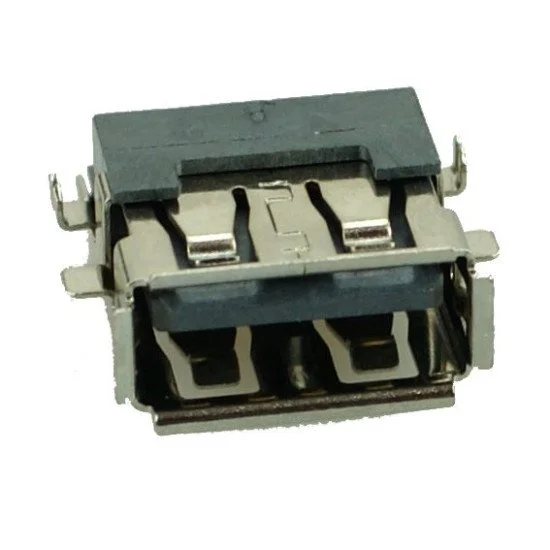 Usb 2.0 Connector A Type, Down Mid Solder, Silver/Black
