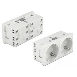Delock Διπλό Module Πρίζας Ρεύματος Easy 45 81325, 45°, 45X45Mm, 5Τμχ