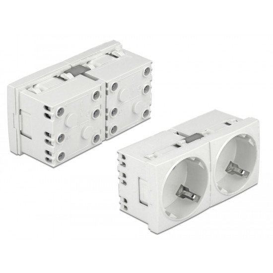 Delock Διπλό Module Πρίζας Ρεύματος Easy 45 81325, 45°, 45X45Mm, 5Τμχ Delock Διπλό Module Πρίζας Ρεύματος Easy 45 81325, 45°, 45X45Mm, 5Τμχ