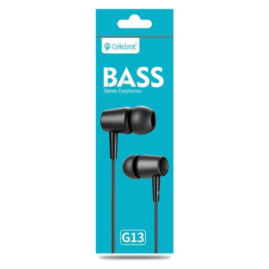 Celebrat Earphones G13 Με Μικρόφωνο, 10Mm, 3.5Mm, 1.2M, Μαύρο Celebrat Earphones G13 Με Μικρόφωνο, 10Mm, 3.5Mm, 1.2M, Μαύρο