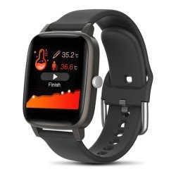 ΙΝΤΙΜΕ Smartwatch T98, 1.4" έγχρωμο, IP67, μέτρηση θερμοκρασίας, μαύρο
