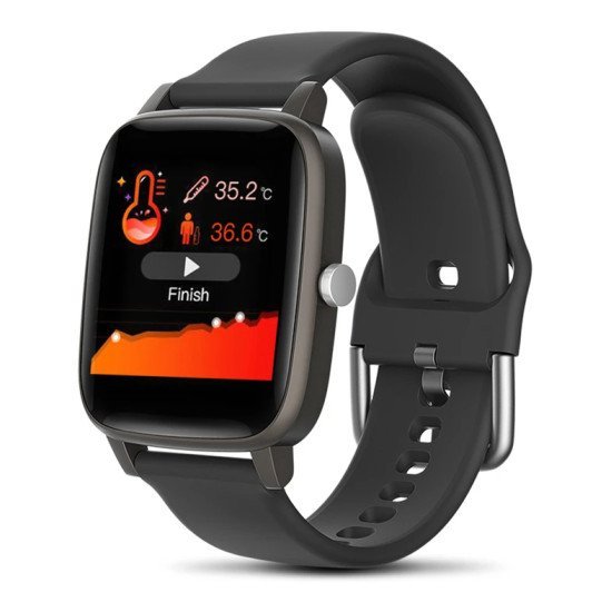 ΙΝΤΙΜΕ Smartwatch T98, 1.4" έγχρωμο, IP67, μέτρηση θερμοκρασίας, μαύρο