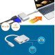Powertech Αντάπτορας Usb Type-C Σε Vga + Hdmi 4K Pth-041, Ασημί