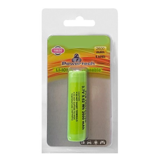 Powertech Επαναφορτιζόμενη Μπαταρία Τύπου 18650 Pt-863, 2600Mah