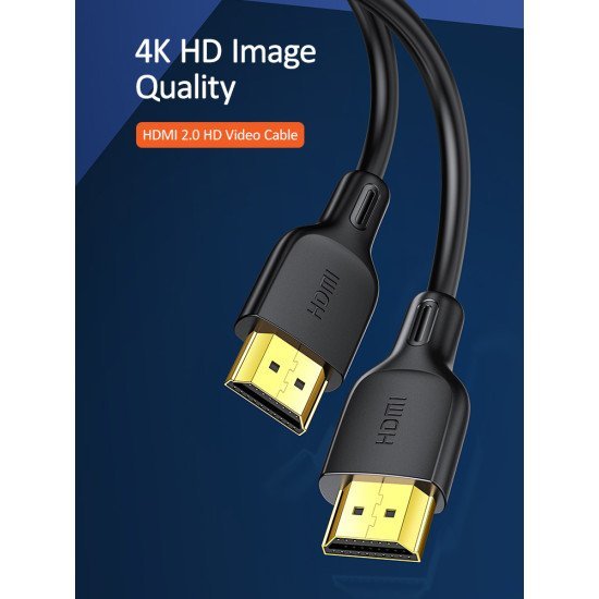 Usams Καλώδιο Hdmi 2.0 U49, 4K 3D, 18Gbps, Μαύρο, 3M