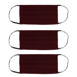 Μάσκα Προστασίας Βαμβακερή Msk-0008 Επαναχρησιμοποιούμενη, Μπορντό, 3Τμχ