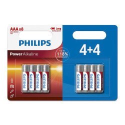 Philips Power Αλκαλικές Μπαταρίες Lr03P8Bp/5, Aaa Lr03 1.5V, 8Τμχ