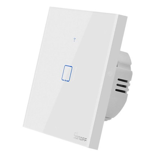 Sonoff Smart Διακόπτης Τχ-T2Eu1C, Αφής, Wi-Fi, Μονός, Λευκός