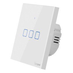 Sonoff Smart Διακόπτης Τχ-T2Eu3C, Αφής, Wi-Fi, Τριπλός, Λευκός