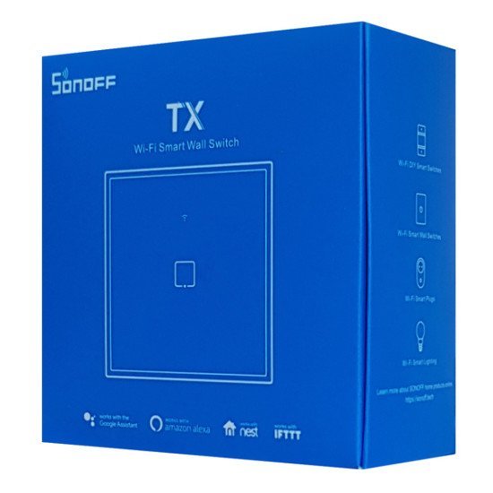 Sonoff Smart Διακόπτης Τχ-T3Eu1C, Αφής, Wi-Fi, Μονός, Μαύρος