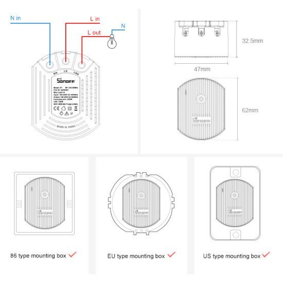 Sonoff Smart Dimmer Switch D1