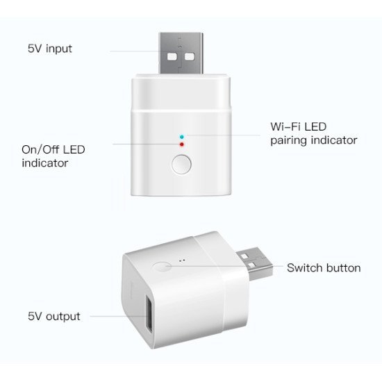 Sonoff Smart Usb Adapter Micro, 5V, Wireless