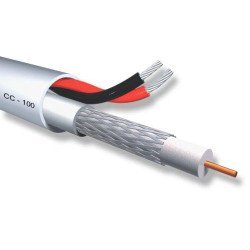 Accordia Καλώδιο Cctv Cc-100, Mini Rg 59/2X 0.50Mm2, 75 Ohm, White, 100M