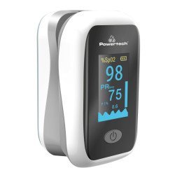Powertech Παλμικό Οξύμετρο Δακτύλου Pt-922, Oled Οθόνη, Λευκό