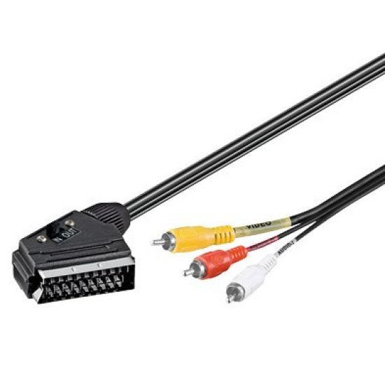 Goobay Καλώδιο Scart 21-Pin Σε 3X Rca 50364, 2M, Μαύρο Goobay Καλώδιο Scart 21-Pin Σε 3X Rca 50364, 2M, Μαύρο
