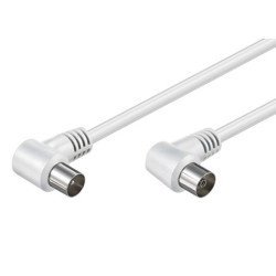 Goobay Καλώδιο Κεραίας Αρσενικό Σε Θηλυκό 11520, Γωνιακό, 1.5M, Λευκό