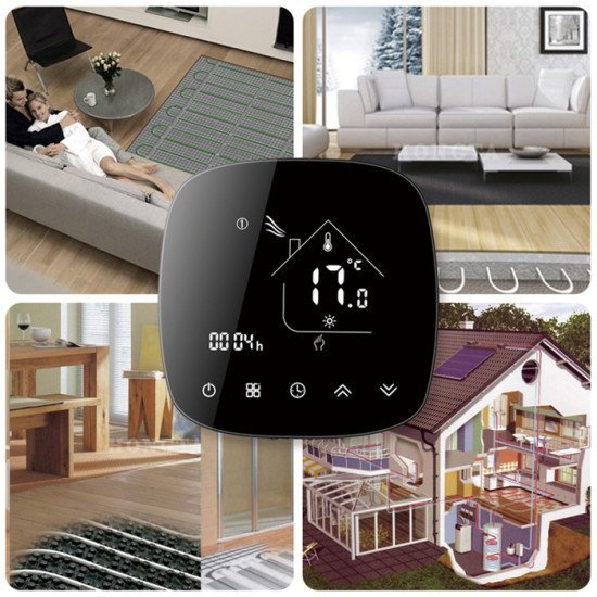 Smart Θερμοστάτης Πετρελαίου Bht-001-Gblw, Wifi, Μαύρος Smart Θερμοστάτης Πετρελαίου Bht-001-Gblw, Wifi, Μαύρος