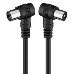 Goobay Καλώδιο Κεραίας Αρσενικό Σε Θηλυκό 11525, Γωνιακό, 1.5M, Μαύρο