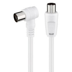 Goobay Καλώδιο Κεραίας Αρσενικό Σε Θηλυκό 11714, Γωνιακό, 5M, Λευκό