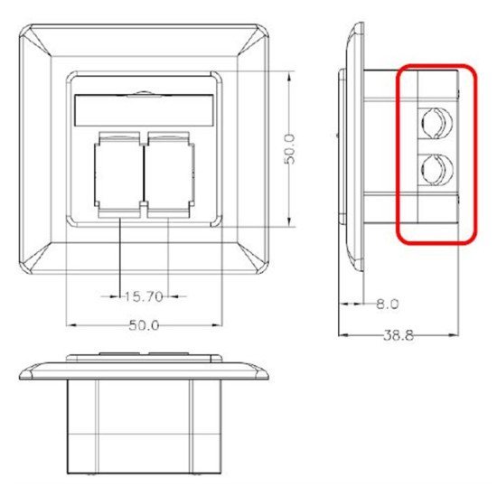 Goobay Επιτοίχια Πρίζα Cat 6A 68572, 2X Rj45, 80X80Mm, Λευκή Goobay Επιτοίχια Πρίζα Cat 6A 68572, 2X Rj45, 80X80Mm, Λευκή