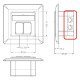Goobay Επιτοίχια Πρίζα Cat 6A 68572, 2X Rj45, 80X80Mm, Λευκή Goobay Επιτοίχια Πρίζα Cat 6A 68572, 2X Rj45, 80X80Mm, Λευκή