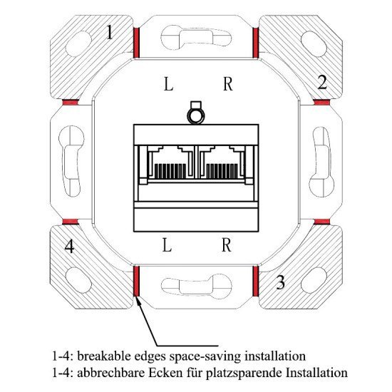 Goobay Επιτοίχια Πρίζα Cat 6A 68572, 2X Rj45, 80X80Mm, Λευκή Goobay Επιτοίχια Πρίζα Cat 6A 68572, 2X Rj45, 80X80Mm, Λευκή