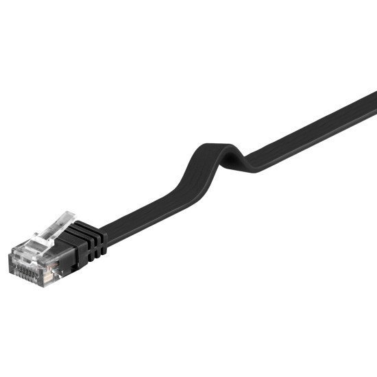Goobay Καλώδιο U/Ftp Cat6 95387, Flat, Awg 32/7, Copper, 5M, Μαύρο Goobay Καλώδιο U/Ftp Cat6 95387, Flat, Awg 32/7, Copper, 5M, Μαύρο