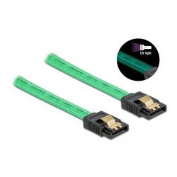 Powertech Καλώδιο Sata Iii 7Pin Cab-W036, Με Uv Επίστρωση, 0.7M, Πράσινο