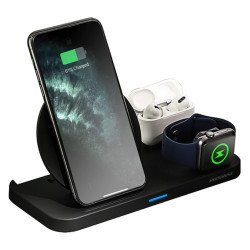 ROCKROSE ασύρματος φορτιστής Airwave Max 3in1, 15W, μαύρος