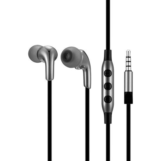 Rockrose Earphones Με Μικρόφωνο Rrwe05Gr, 3.5Mm, 1.2M, Γκρι