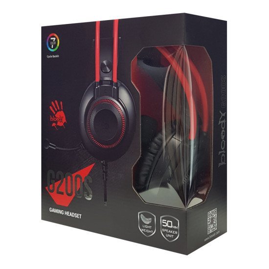 Bloody Headset G200S, Usb, 50Mm Ακουστικά, Hifi Stereo, Μαύρα