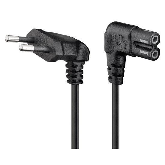Goobay Καλώδιο Τροφοδοσίας Euro 97346, Γωνιακό, 2X0.75 Mm², 1M, Μαύρο Goobay Καλώδιο Τροφοδοσίας Euro 97346, Γωνιακό, 2X0.75 Mm², 1M, Μαύρο