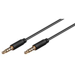 Goobay Καλώδιο Ήχου 3.5Mm 63832, 4 Pin Stereo, Copper, 3M, Μαύρο