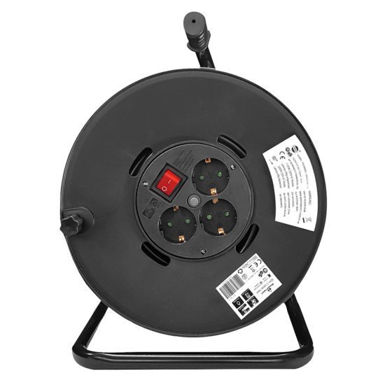 Powertech Μπαλαντέζα Με Βάση Pt-899, 3X Schuko, 16A, 25M, Μαύρη