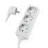 Powertech Πολύπριζο Pt-868, 3X Schuko, 16A, 1.5M, Λευκό
