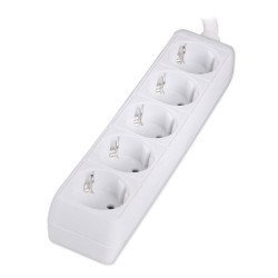 Powertech Πολύπριζο Pt-869, 5X Schuko, 16A, 1.5M, Λευκό Powertech Πολύπριζο Pt-869, 5X Schuko, 16A, 1.5M, Λευκό