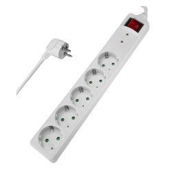 Powertech Πολύπριζο Ασφαλείας Pt-880, 5X Schuko, 16A, 1.5M, Λευκό Powertech Πολύπριζο Ασφαλείας Pt-880, 5X Schuko, 16A, 1.5M, Λευκό