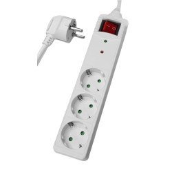 Powertech Πολύπριζο Ασφαλείας Pt-879, 3X Schuko, 16A, 1.5M, Λευκό Powertech Πολύπριζο Ασφαλείας Pt-879, 3X Schuko, 16A, 1.5M, Λευκό