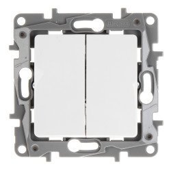 Legrand Διακόπτης Κομμυτατέρ 764505, Διπλός, Λευκός