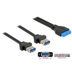 Delock Καλώδιο Usb 3.0 19 Pin Header (F) Σε 2X Usb 3.0 (F) 85244, 80Cm Delock Καλώδιο Usb 3.0 19 Pin Header (F) Σε 2X Usb 3.0 (F) 85244, 80Cm