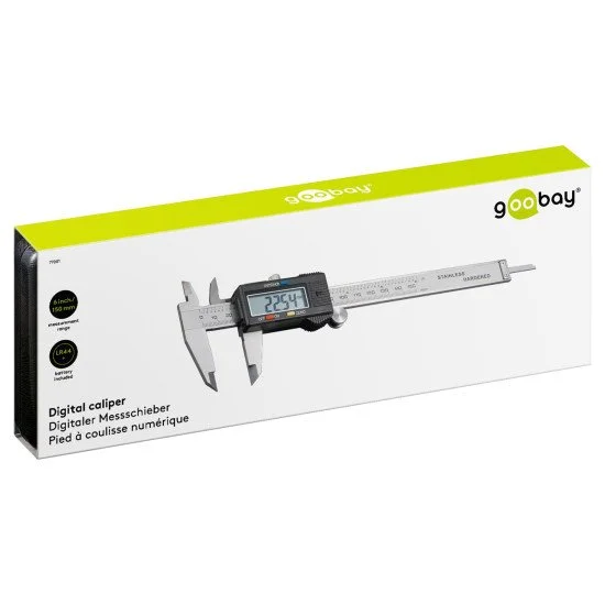 Goobay Ψηφιακό Παχύμετρο 77001, 150Cm/6", Ασημί Goobay Ψηφιακό Παχύμετρο 77001, 150Cm/6", Ασημί