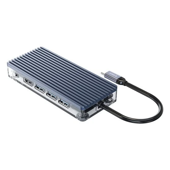 ORICO docking station WB-11P, USB-C, 11-ports, 100W, διάφανο ORICO docking station WB-11P, USB-C, 11-ports, 100W, διάφανο