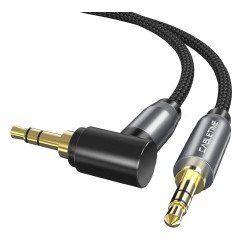 Cabletime Καλώδιο Aux Stereo 3.5Mm (1/8") 90 Degree Av311, 1.8M, Μαύρο