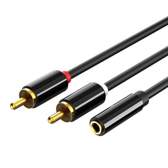 Cabletime Καλώδιο Stereo 3.5Mm Σε 2X Rca Av310, 0.2M, Μαύρο