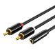 Cabletime Καλώδιο Stereo 3.5Mm Σε 2X Rca Av310, 0.2M, Μαύρο