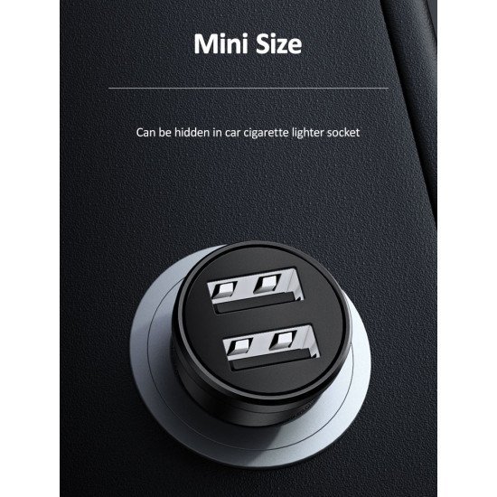 USAMS φορτιστής αυτοκινήτου C20, 2x USB, 2.4A, μαύρο USAMS φορτιστής αυτοκινήτου C20, 2x USB, 2.4A, μαύρο