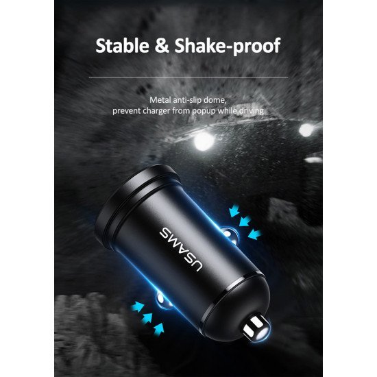USAMS φορτιστής αυτοκινήτου C20, 2x USB, 2.4A, μαύρο USAMS φορτιστής αυτοκινήτου C20, 2x USB, 2.4A, μαύρο